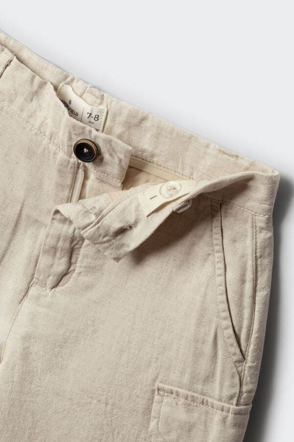Springfield Kids Bermuda cargo lino ni&ntilde;o blanco