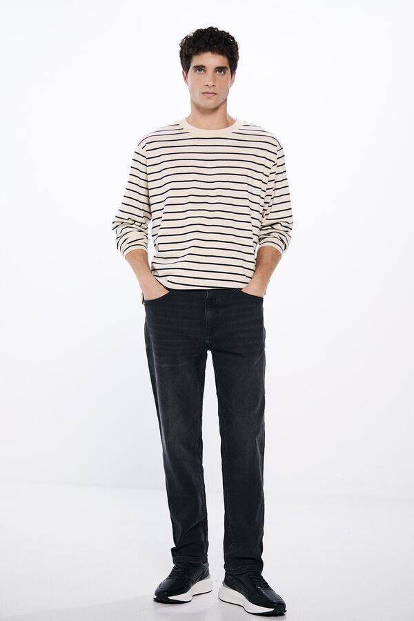 Springfield Jeans straight fit negros gris