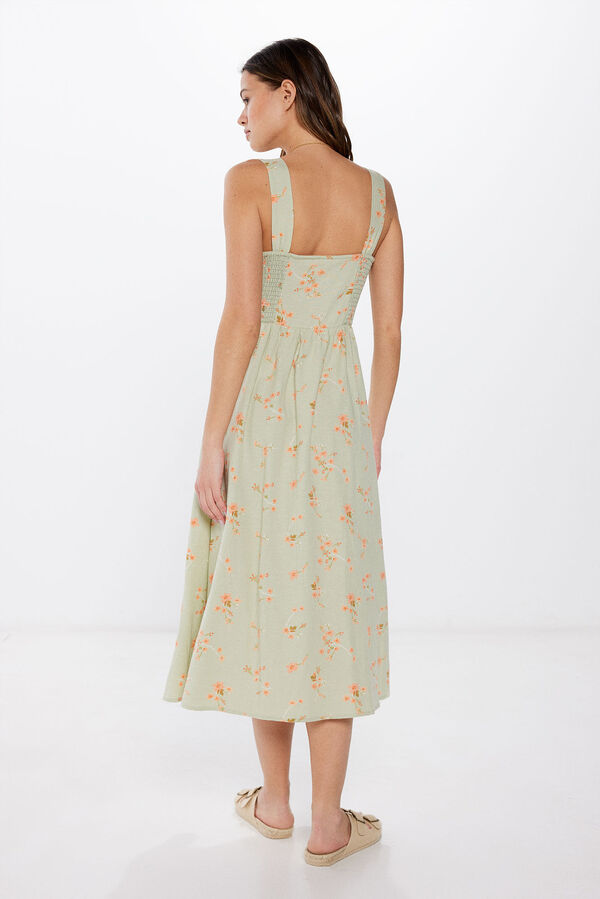 Springfield Vestido midi corpete verde