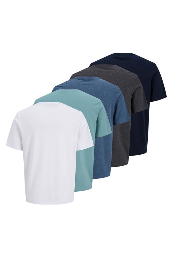 Jack & Jones Pack de 5 camisetas b&aacute;sicas blanco