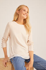 Springfield Camiseta Punto Cortado Botones Pu&ntilde;os nude