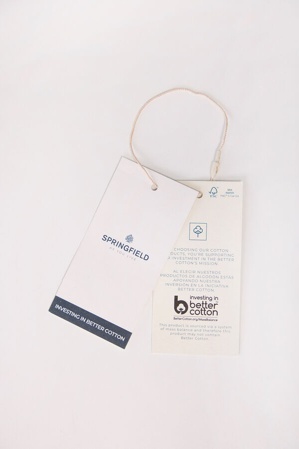 Springfield Camisa riscas clara em tecido azul