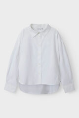 Name It Camisa de menina com baixo assim&eacute;trica branco