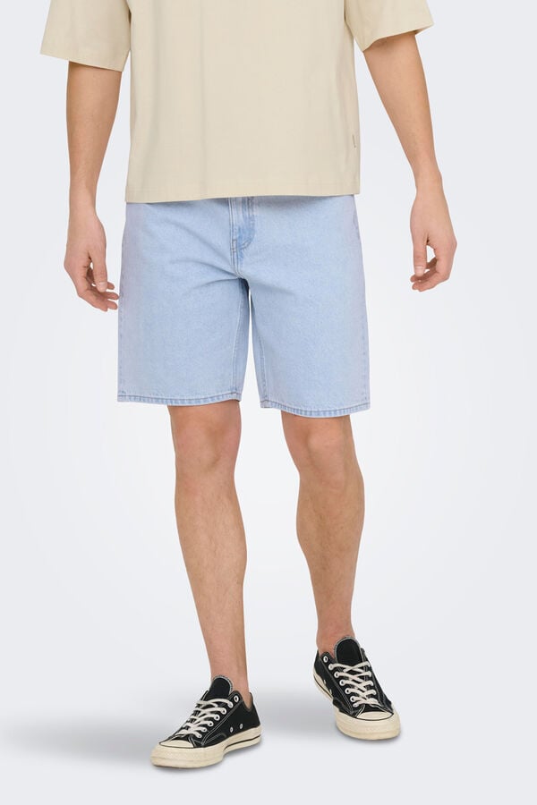 Only & Sons Bermuda de ganga azul