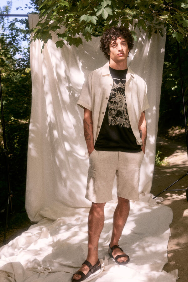 Springfield Camiseta estampado delantero "Roots Studio" negro