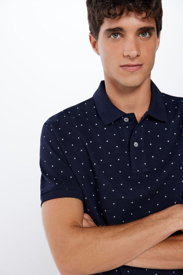 Springfield Polo piqu&eacute; estampado regular fit azul