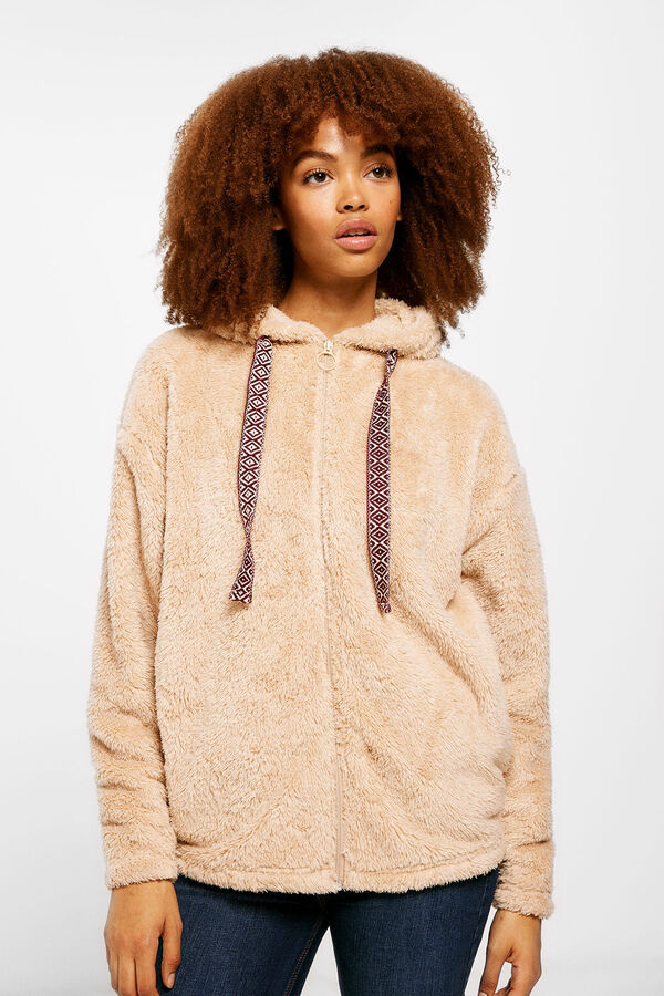 Springfield Sudadera Pelo Capucha nude