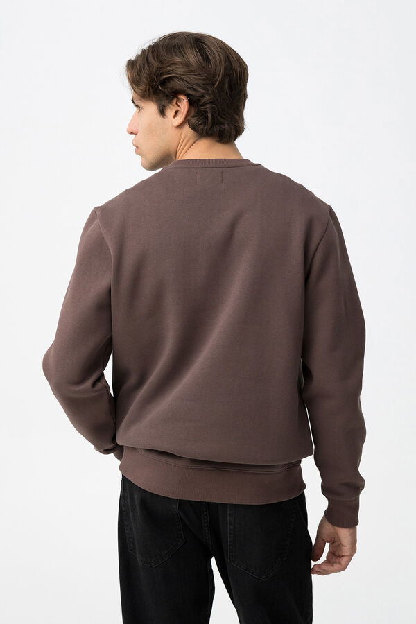 Tiffosi Sudadera Regular con Relieve marr&oacute;n