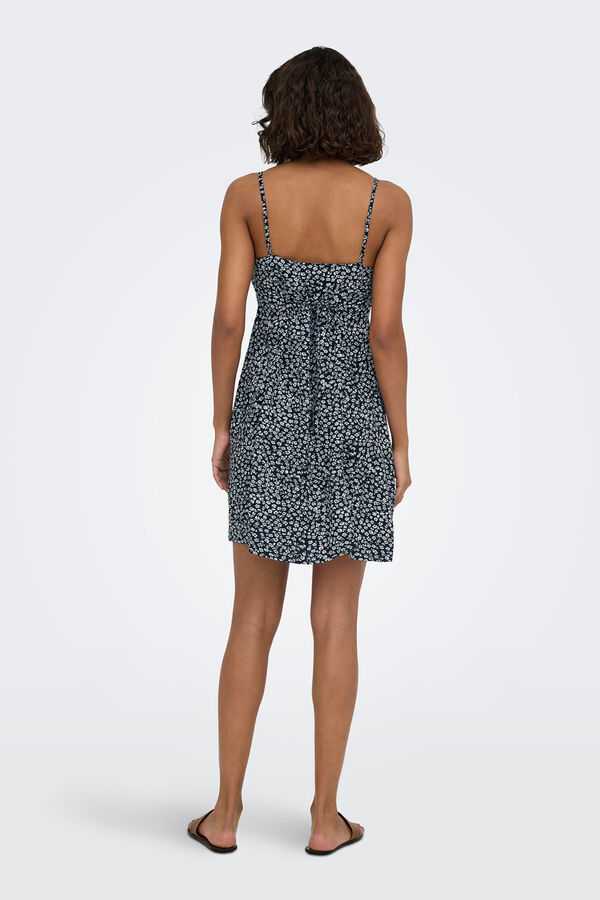 Only Vestido curto estampado floral azul