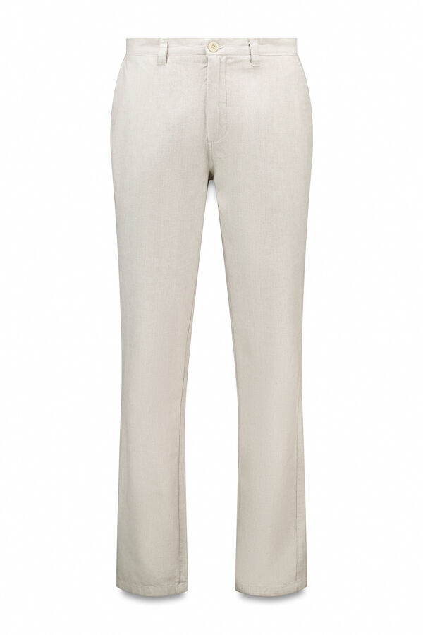 Springfield Pantalón ligero estructura slim fit beige