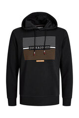 Jack & Jones Sweatshirt com capuz padr&atilde;o preto