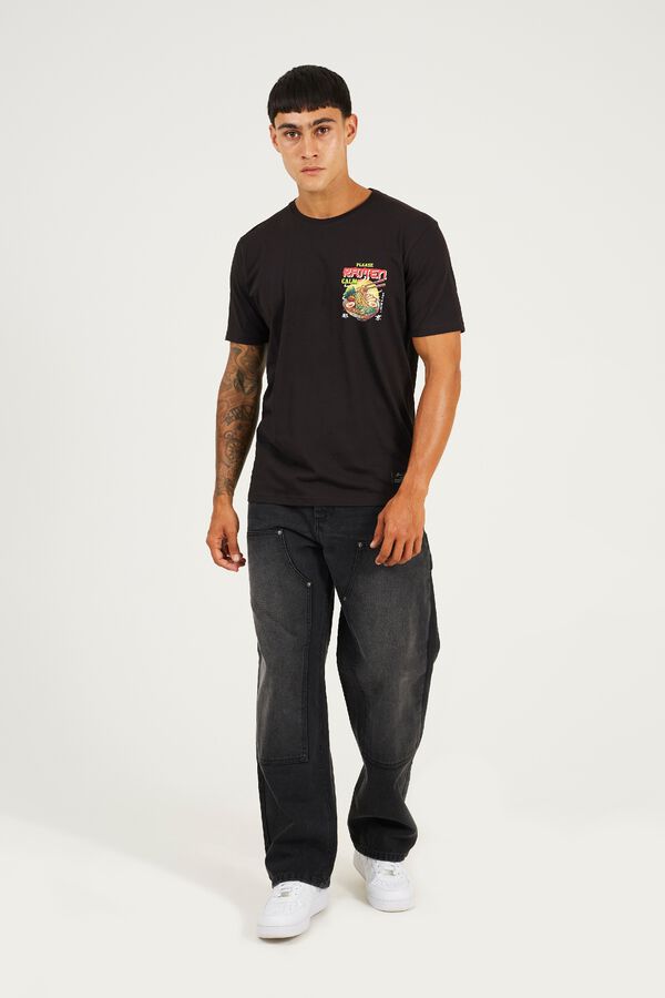 Brave Soul T-shirt de manga curta com estampado oriental preto