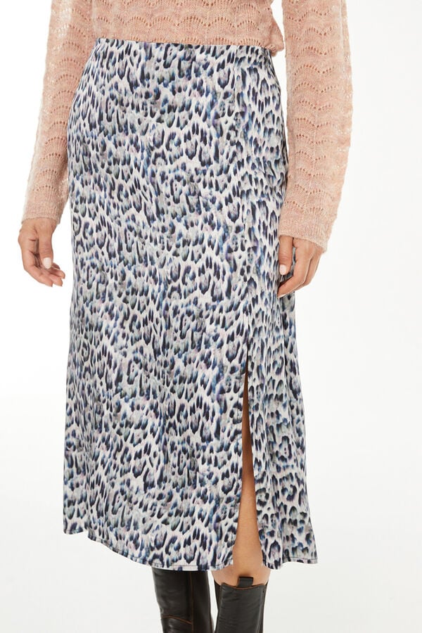 Systemaction Falda animal print blanco