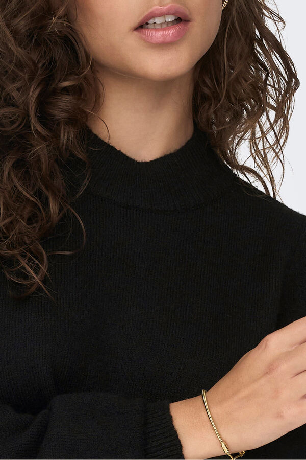 JDY Vestido curto de malha preto