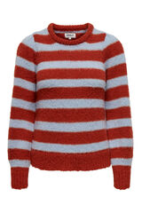 Only Camisola às riscas borgonha