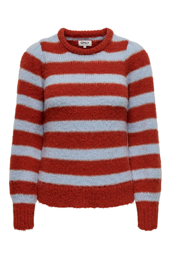 Only Camisola às riscas borgonha