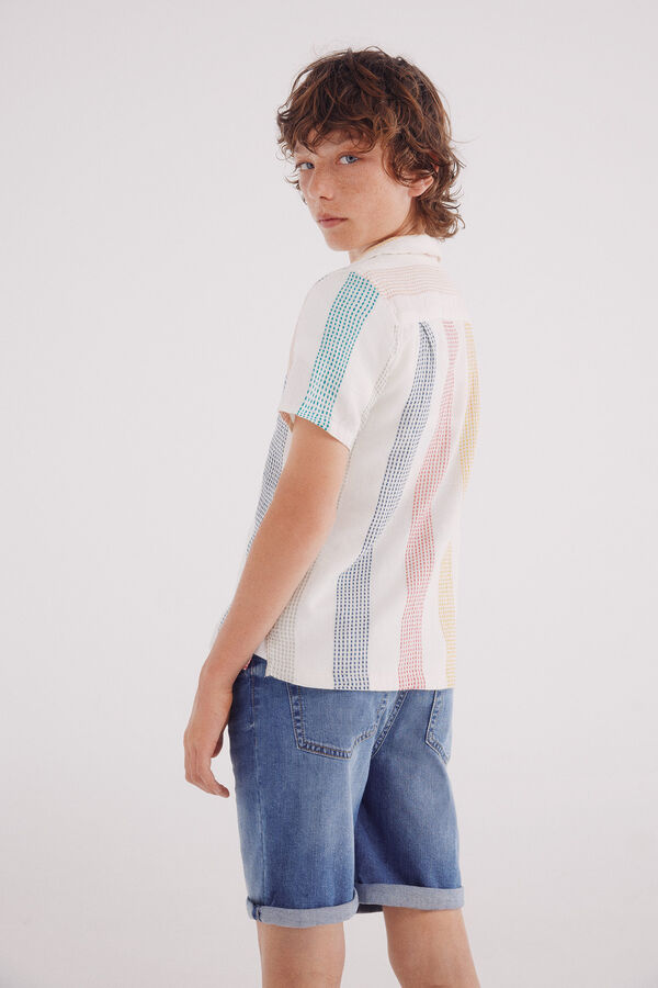 Springfield Kids Camisa manga corta rayas niño blanco