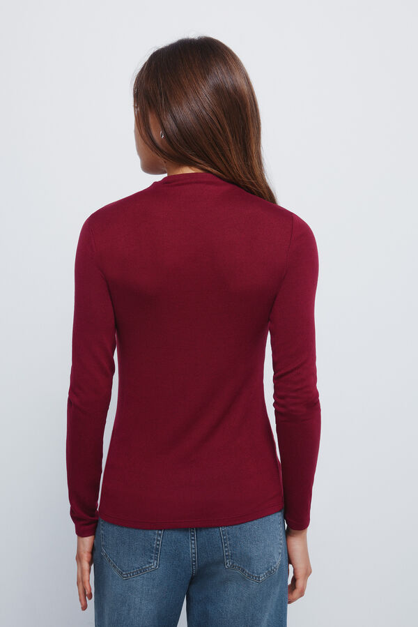 Springfield Camiseta cuello perkins tacto suave burdeos