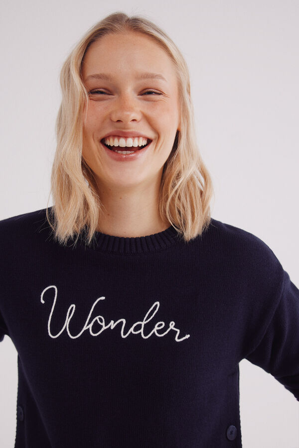 Springfield Jersey botones laterales algodón azul