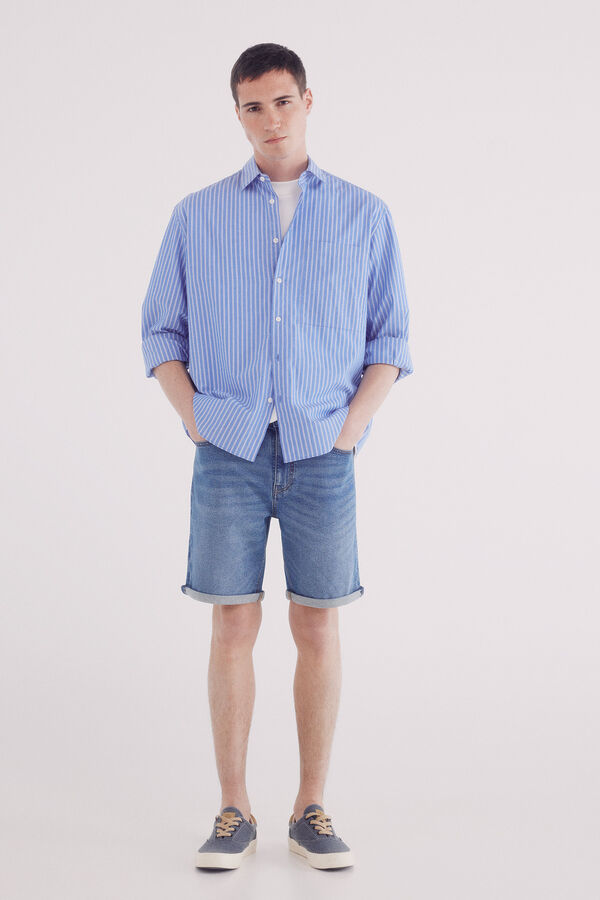 Springfield Bermuda vaquera b&aacute;sica lavado medio azul