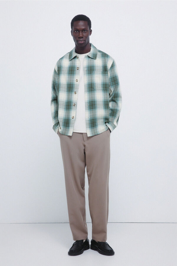 Springfield Sobrecamisa cuadros overshirt verde