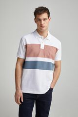 Springfield Polo piqu&eacute; bloques color regular fit blanco