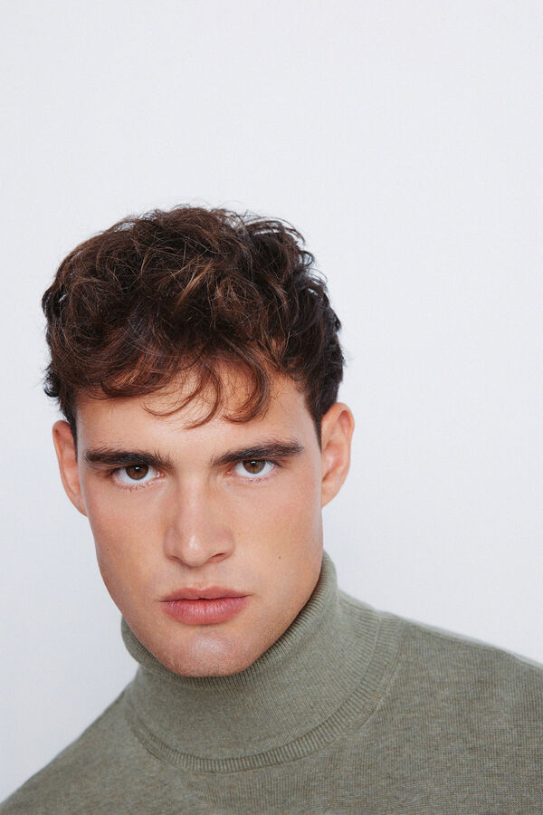 Springfield Jersey b&aacute;sico cuello alto kaki