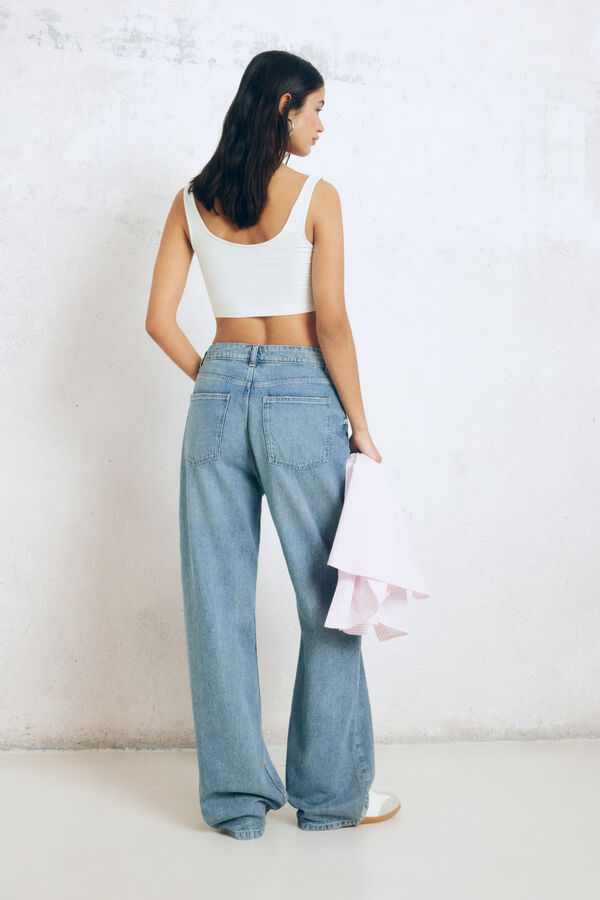 Springfield Jeans wide leg azul