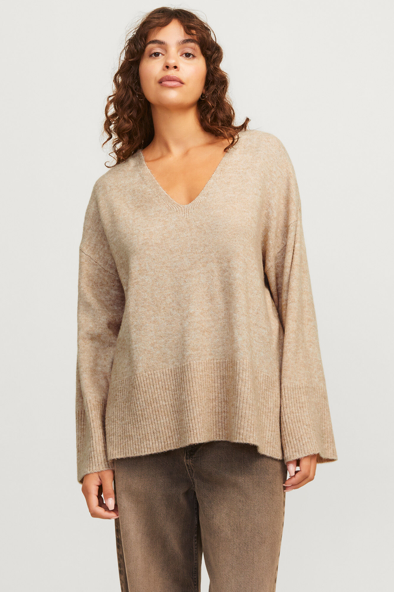 Jack & Jones Jersey liso con cuello pico