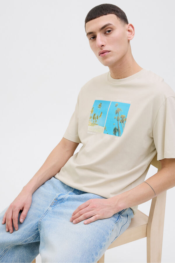 Jack & Jones Camiseta relaxed fit estampada gris