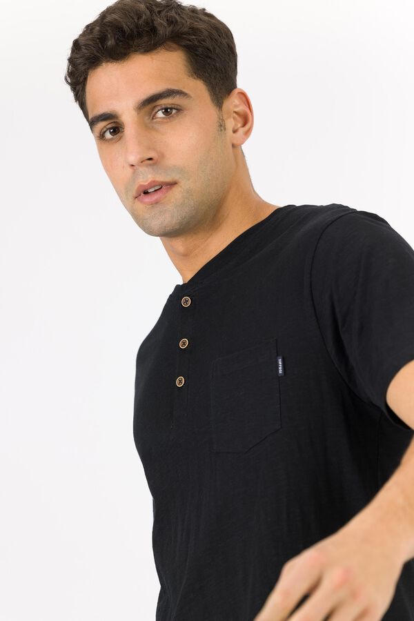 Tiffosi Camiseta cuello panadero negro