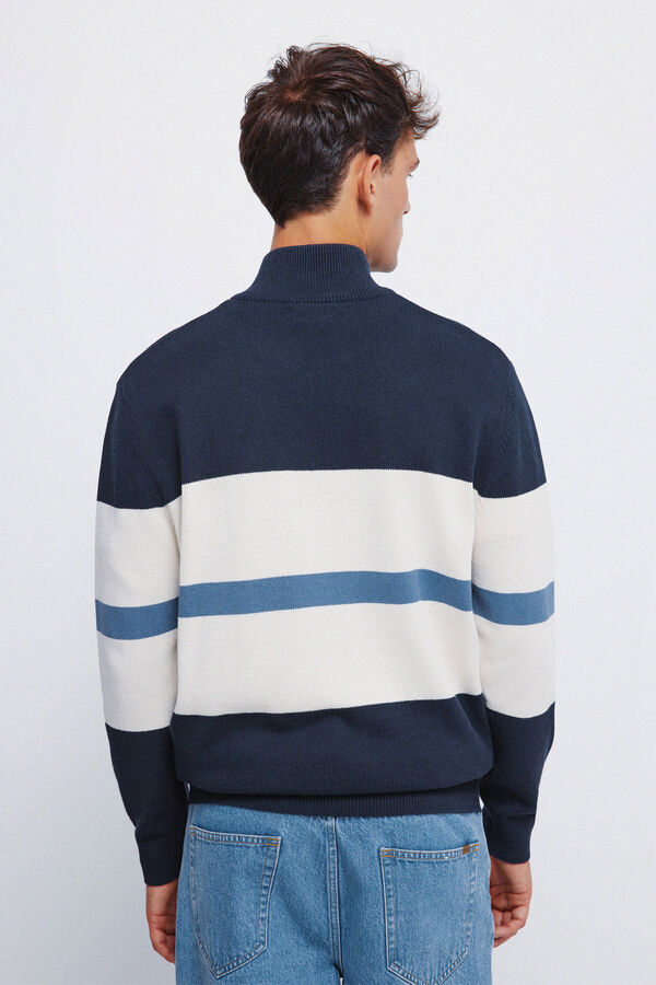 Springfield Jersey cremallera bloque color azul