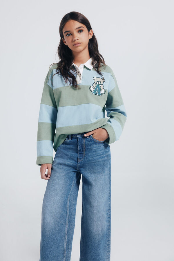 Springfield Kids denim jeans culotte para meninas azul