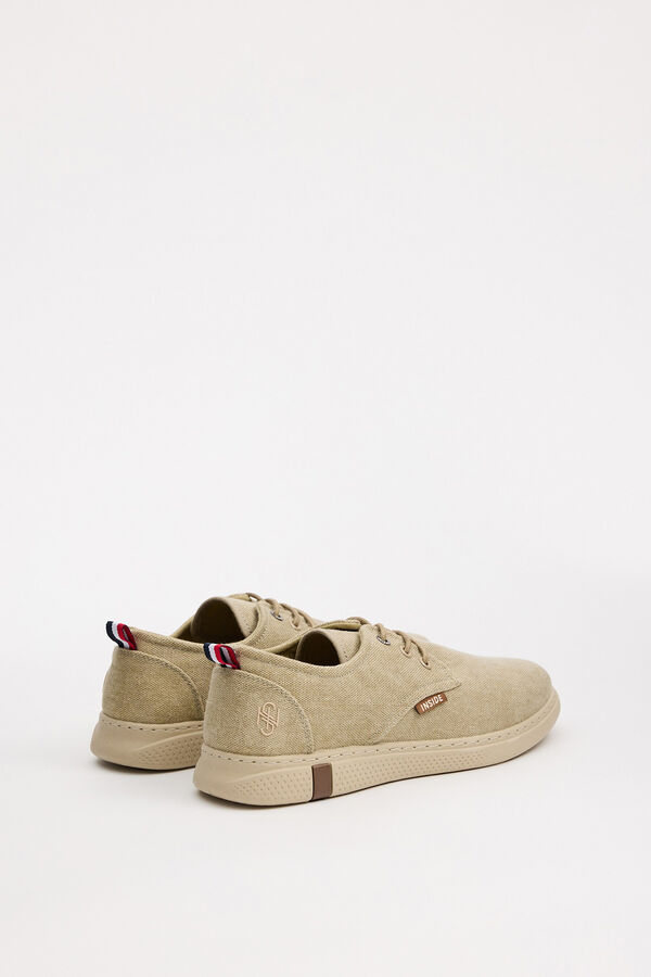 Inside T&ecirc;nis esportivos combinados de lona lavada castanho