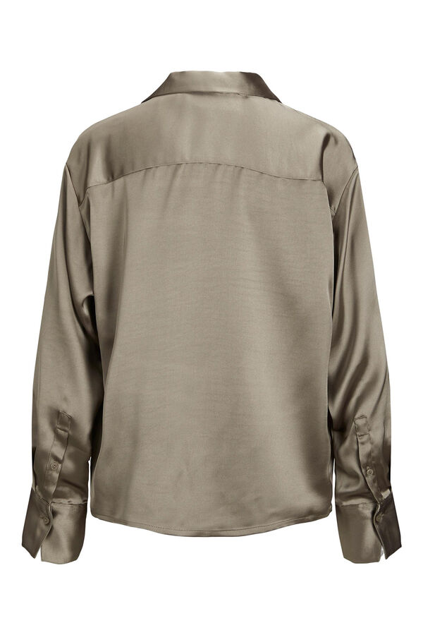 Jack & Jones Camisa acetinada de manga comprida cru