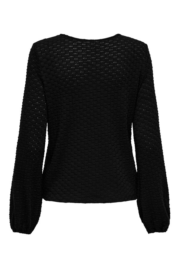 Only Blusa textura manga larga negro