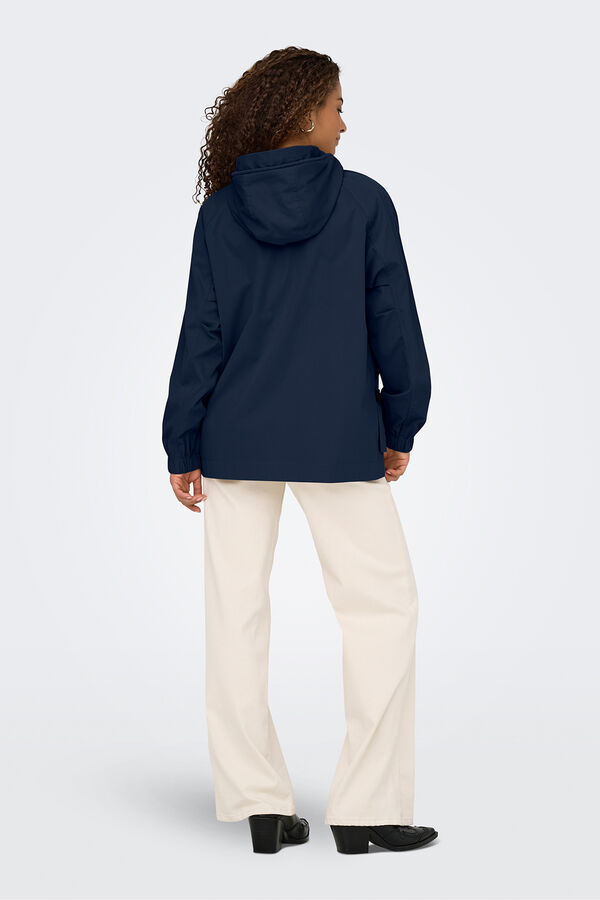 Only Parka com capuz azul