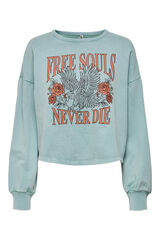 JDY Sudadera dibujo frontal azul