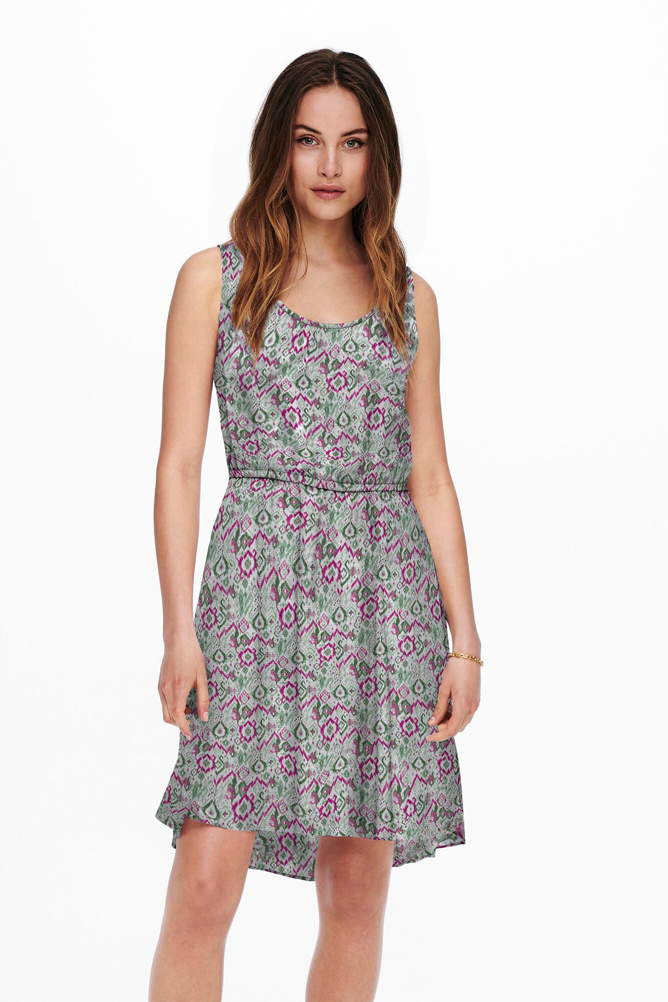 Only Kurzes &auml;rmelloses Kleid Print