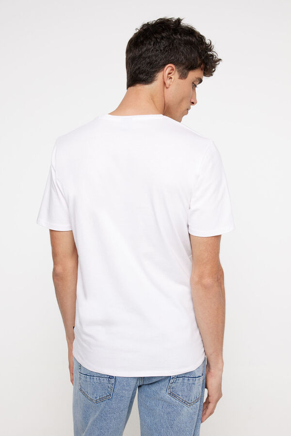 Springfield Camiseta cuello redondo elastan blanco