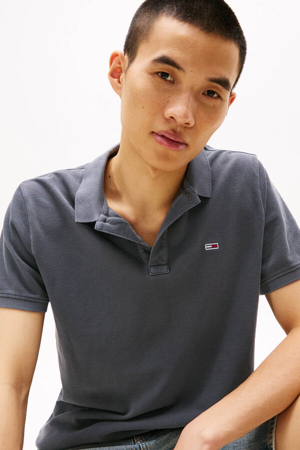 Tommy Jeans P&oacute;lo masculino com  cinzento