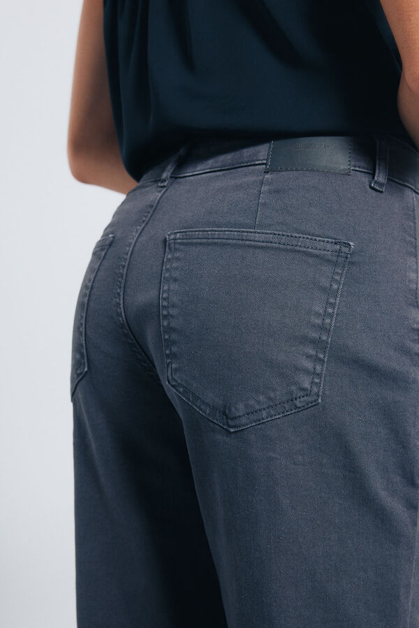 Springfield Cal&ccedil;a jeans culotte com tachas cinzento