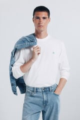 Springfield Camiseta b&aacute;sica manga larga acabado suave marfil