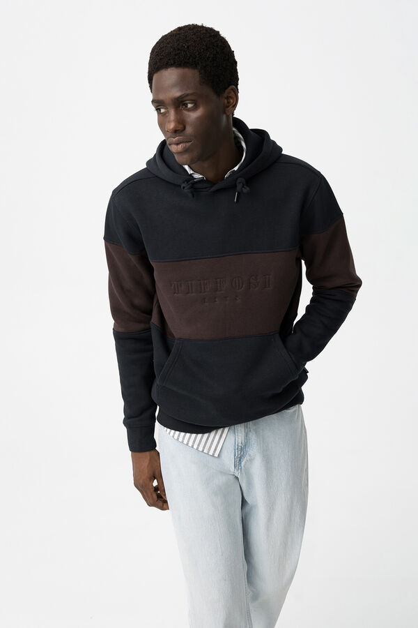 Tiffosi Moletom com capuz e bordado frontal azul