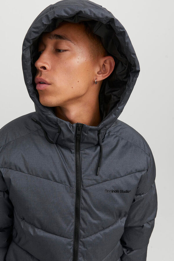Jack & Jones Casaco acolchoado tipo puffer com capuz cinzento