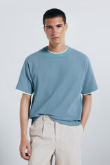 Springfield Camiseta doble mini waffle azul