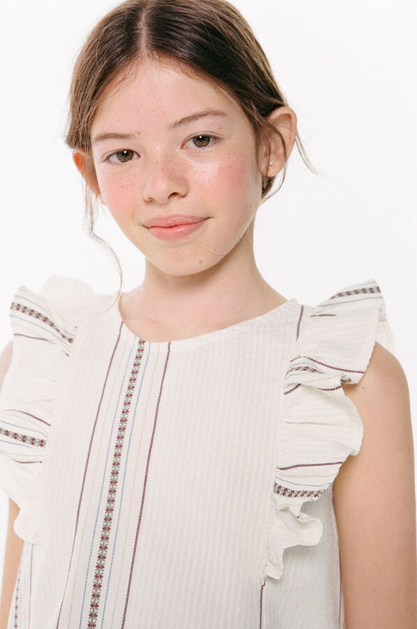 Springfield Kids Vestido rayas ni&ntilde;a beige