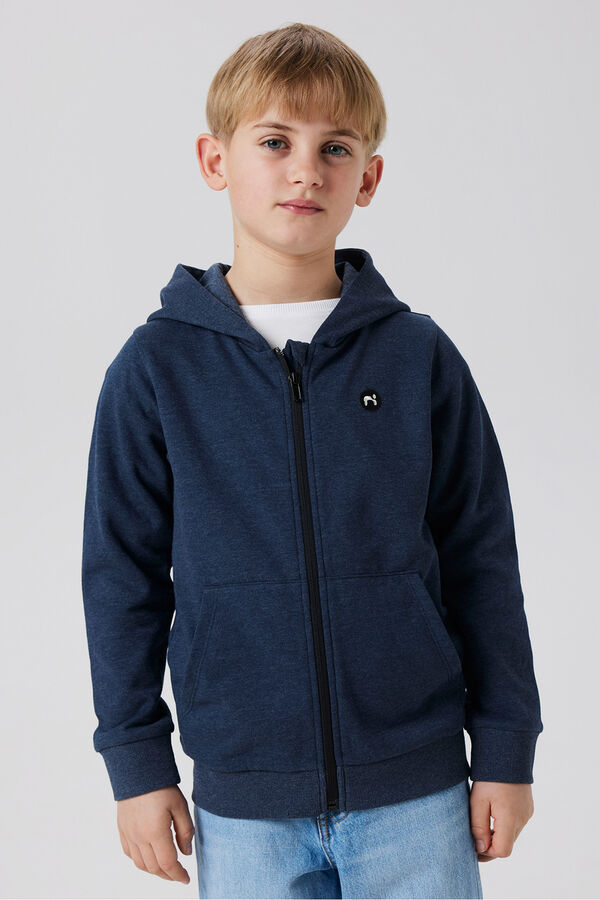 Name It Sweatshirt com fecho-&eacute;clair e capuz para meninos azul