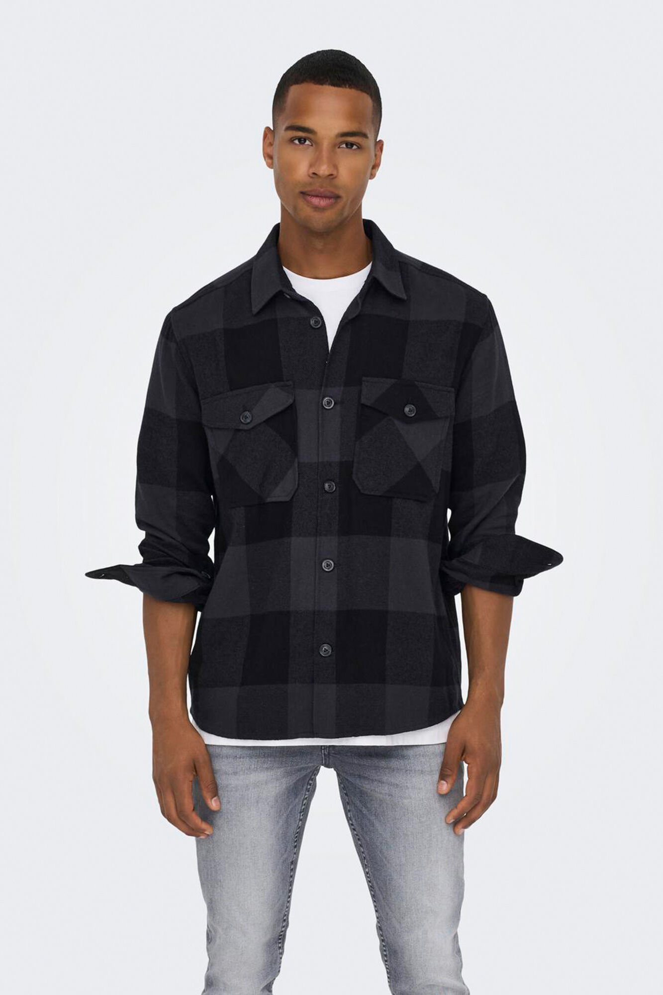 Only & Sons Camiseta xadrez regular fit