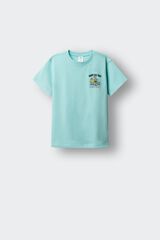 Springfield Kids T-shirt de manga curta com caveira surfista para menino azul